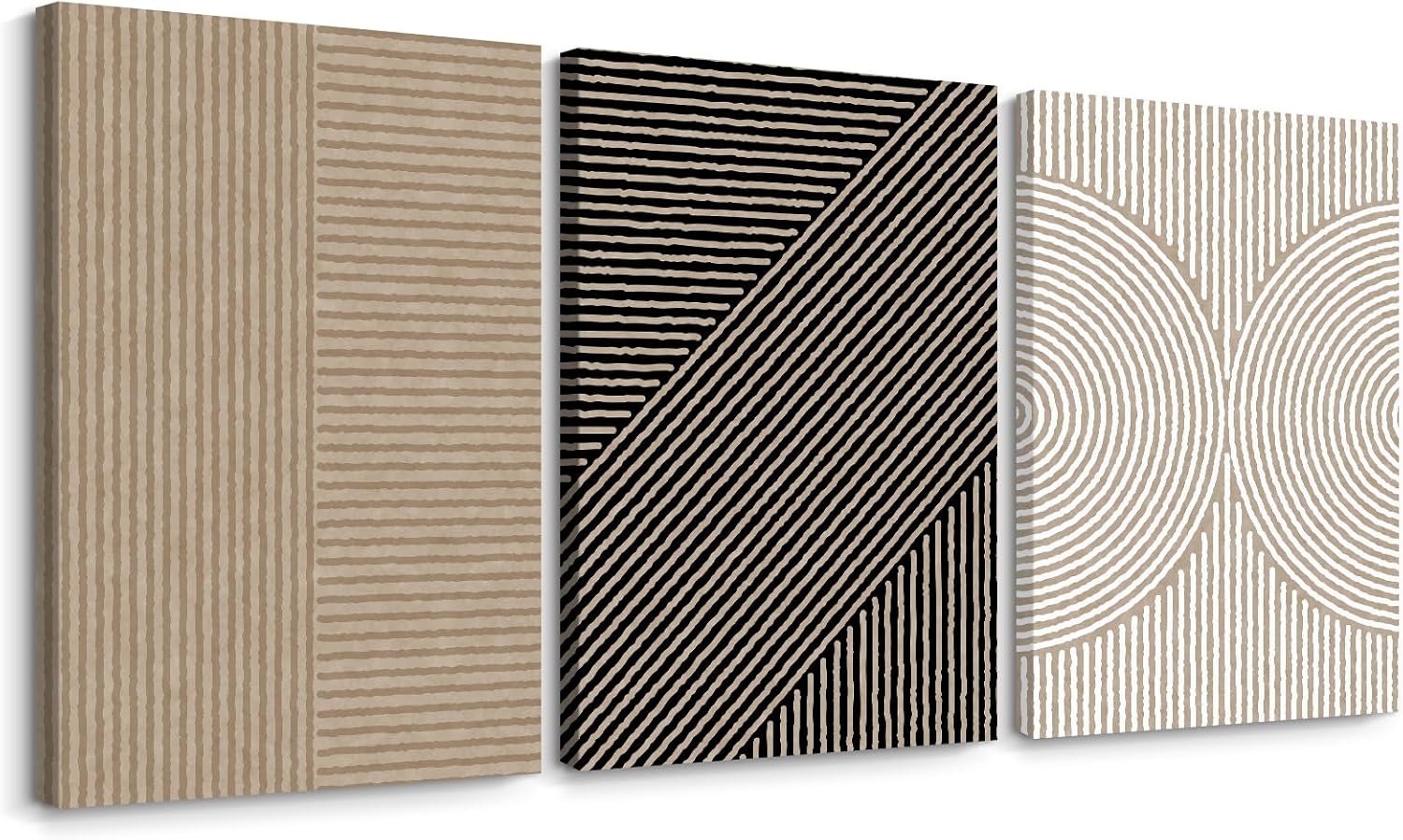 Boho Modern Wall Art Pictures Neutral Abstract Canvas Wall Decor Minimalist Line Wall Art Beige Brown Black Poster Mid Century Painting Artwork for Living Room Bedroom 24x36x3 Inch Wrapped Canvas 24x36 Inch Wrapped Canvas Brown Modern Art