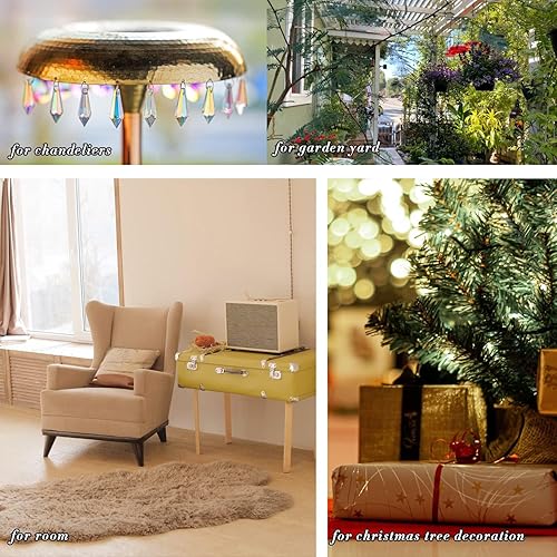 Miniatura 5 de 50 colgantes de prismas de carámbano de cristal de 1.496 pulgadas, candelabros de carámbanos, colgantes de cristales, colgantes, lámpara de gotas,