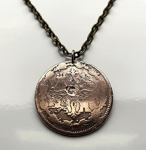 Miniatura 5 de 1820 Spain España 8 Maravedis coin pendant escudo Español Spanish lion Madrid Barcelona Sevilla Málaga Cadiz Bilbao A Coruña Granada Córdoba