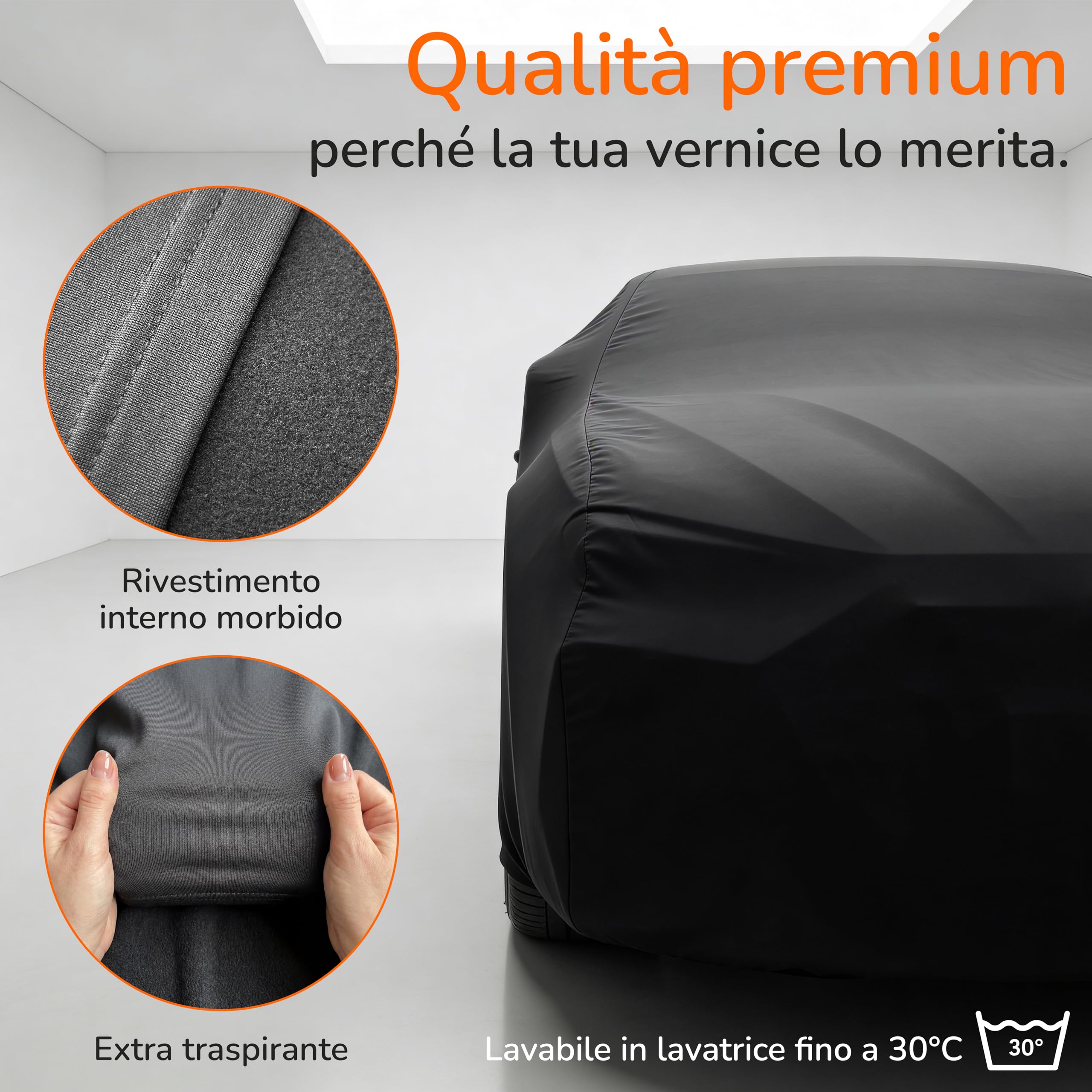Upgrade4cars Telo Copriauto da Interno Elastico | Copertura Elasticizzato in Tessuto Nero | Dimensione SUV - M (450-480 cm)