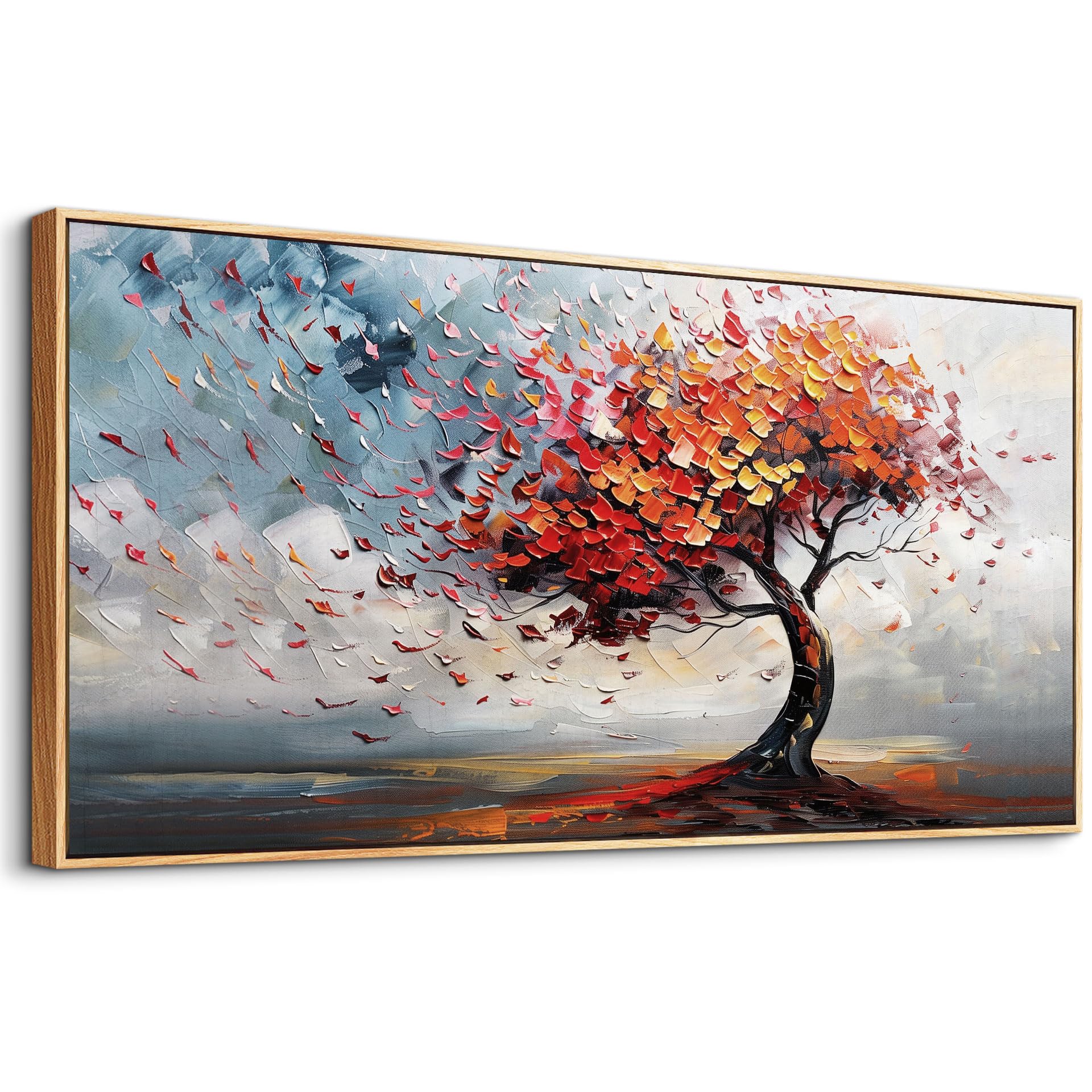 hyidecorart Large Abstract Wall Decor For Living Room Canvas Wall Art For Office Bedroom Decor Tree Panoramic Landscape Wall Painting Wood Framed Prints Textured Pictures Artwork Modern Hotel Mural