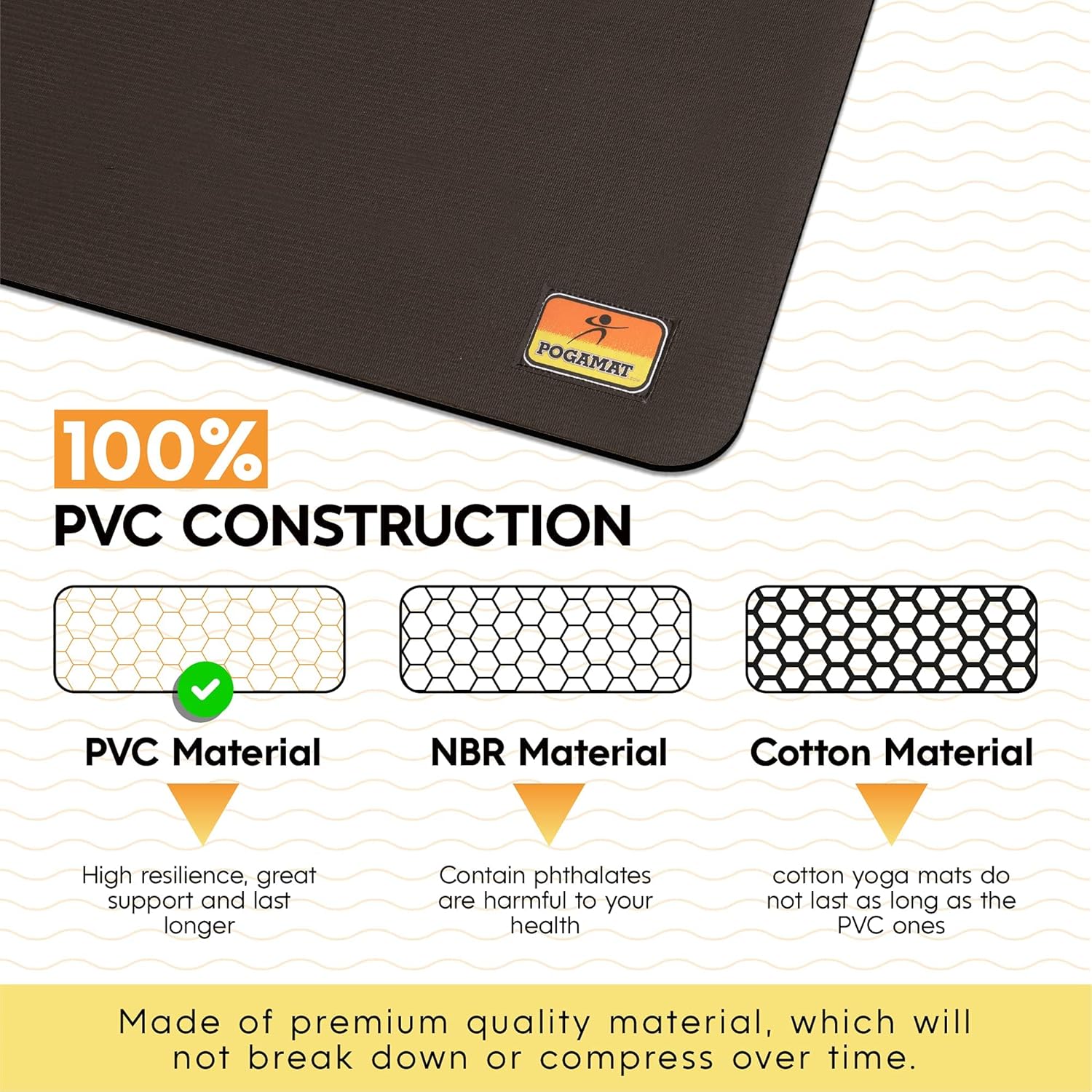 POGAMAT Premium Large Exercise Mat - 8 ft X 6 ft X 1/4" Thick Durable Workout Mat For Home Gym Flooring - Works Great For All Cardio, Yoga Mat, Exercise Bike Mat - Use With Or Without Shoes