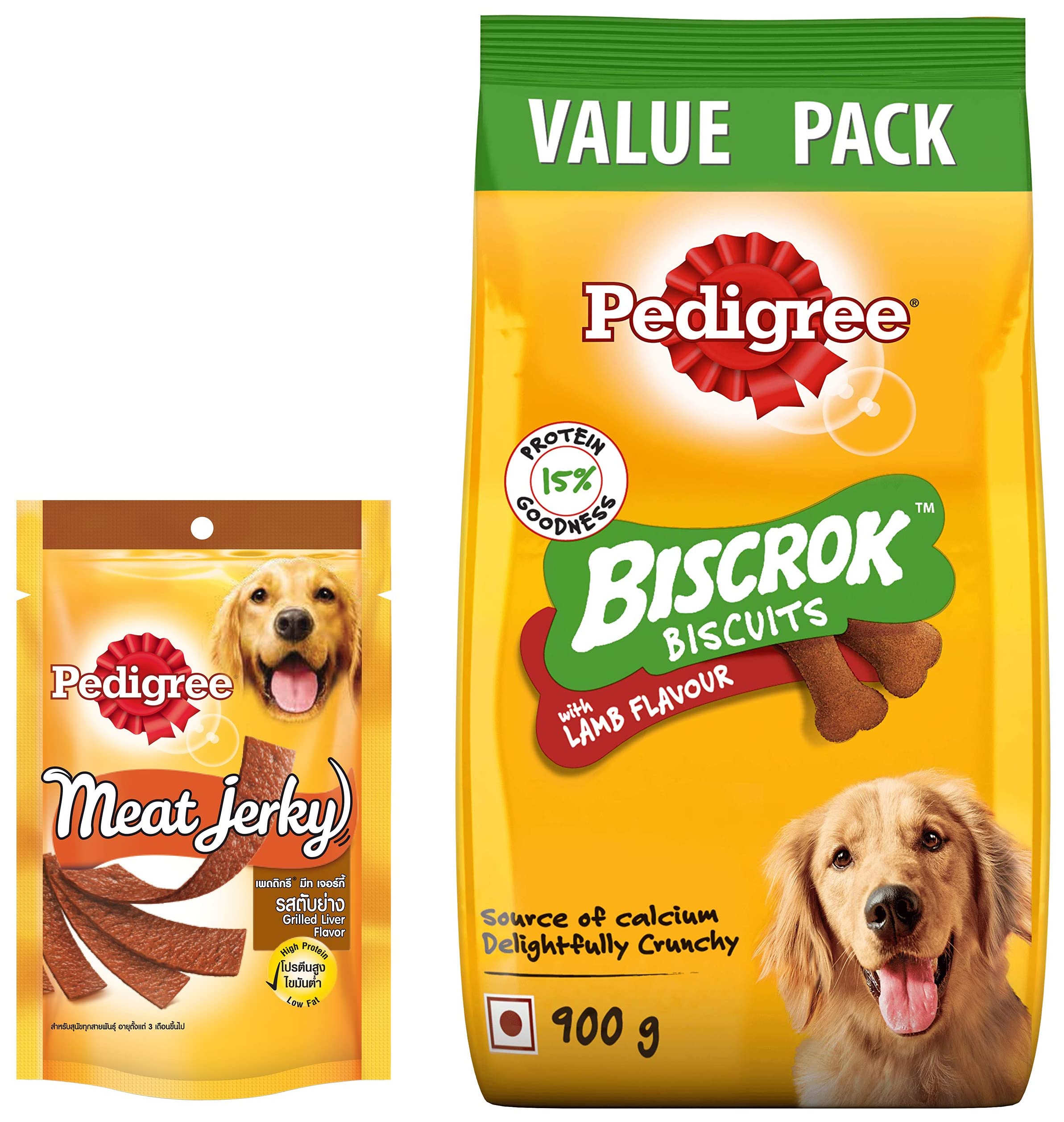 Pedigree Adult Dog Treat Sticks Meat Jerky Stix, Grilled Liver, 80 g Pouch & Adult Biscrok Biscuits Dog Treat (above 4 Months) Lamb Flavour, 900g Pack (B09VHCKQ3T) Amazon Price History, Amazon Price Tracker