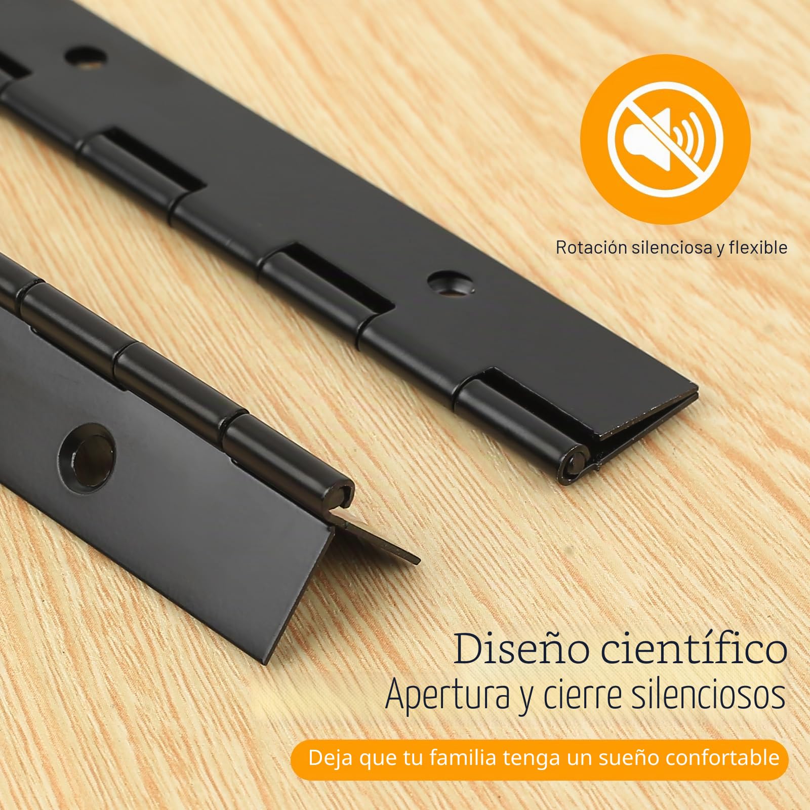 4 Pcs Bisagra Piano, 30 cm Bisagra Puerta de Madera con Orificios, Bisagras de Acero Inoxidable para puertas, pianos y ventanas, con tornillos (negro)