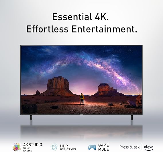 Panasonic W70 Series (2025 Model) 75 LED 4K Ultra HD Smart Fire TV, Press & Ask Alexa, Apple AirPlay, HDR10+, HDMI 2.1, and Bluetooth Support - 75W70BP