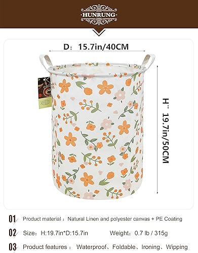 Miniatura 2 de HUNRUNG - Cesta grande de lavandería de tela de lona ligera, organizador de juguetesropa sucia, plegable, impermeable, para dormitorios