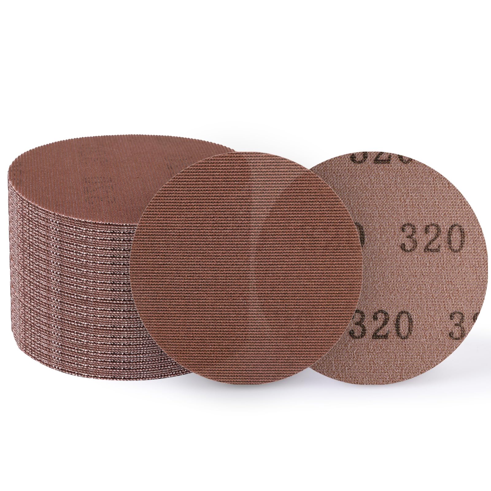 UMXIUO 50 Piece 125mm Mesh Round Sanding Discs Hook & Loop, Grits 320, Suitable for 125mm Orbital Sanders โ image 1