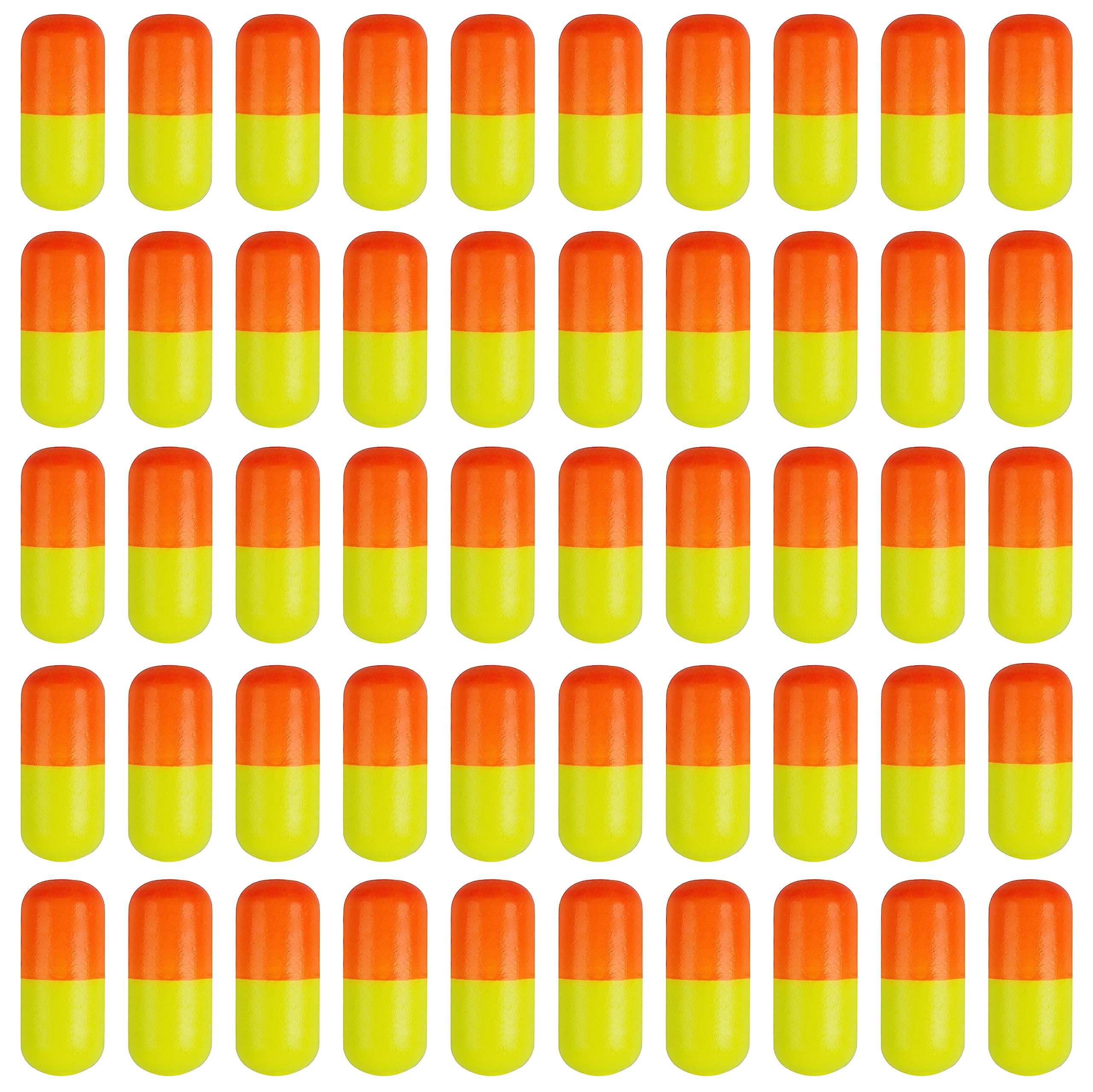 SILANON Pompano Rig Floats,50pcs Foam Snell Floats Fishing Floats Bobbers for Surf Fishing Bullet Cylinder Pompano Floats Walleye Rig Live Bait Rig Making Accessories for Trout Catfish