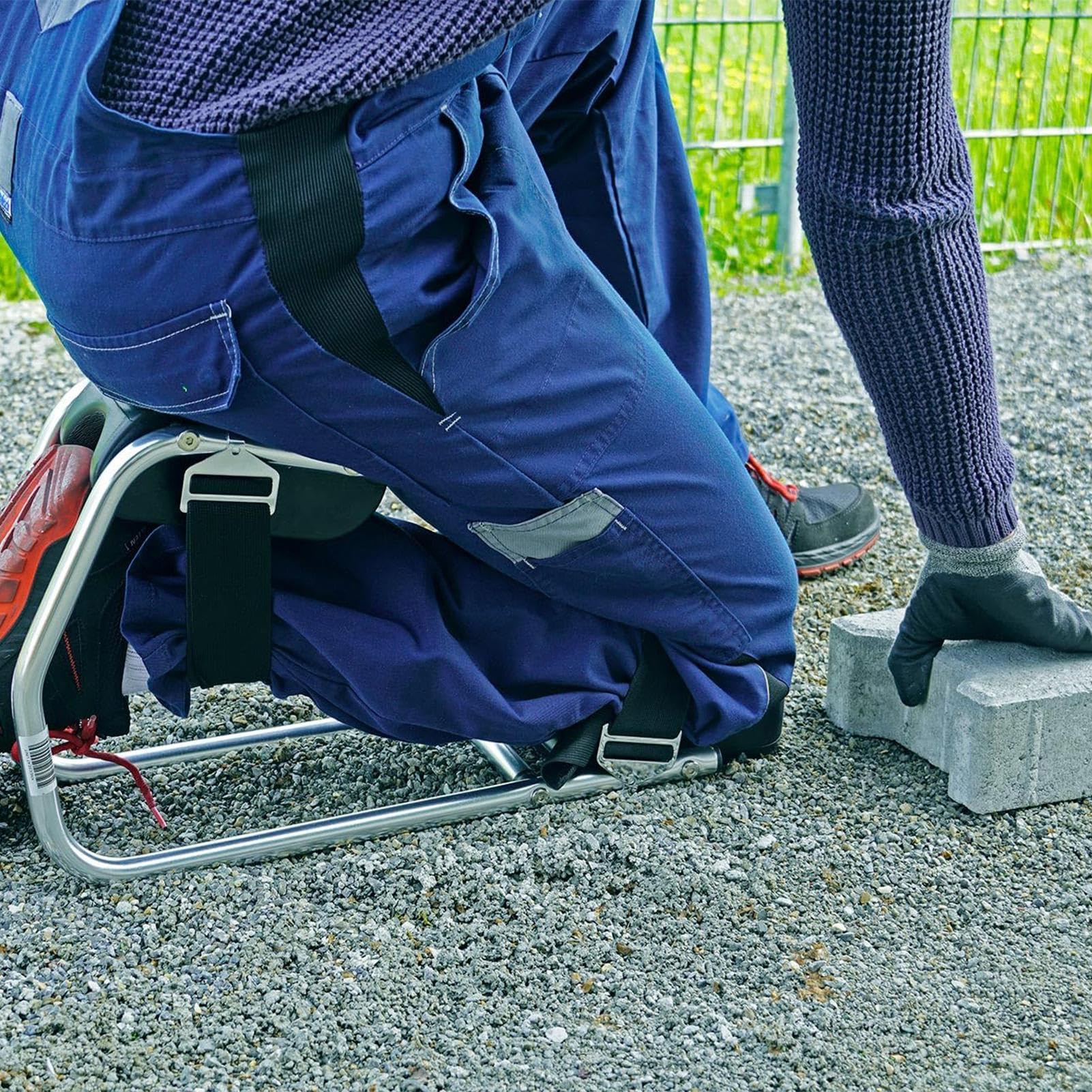Asiento de Rodillas para Jardinería 2 en 1 Asiento Ergonómico Desmontable | Almohadilla de Rodillas para Jardinería Para Mujeres Hombres Soporte Tobillo Trabajo al Aire Libre Construcción