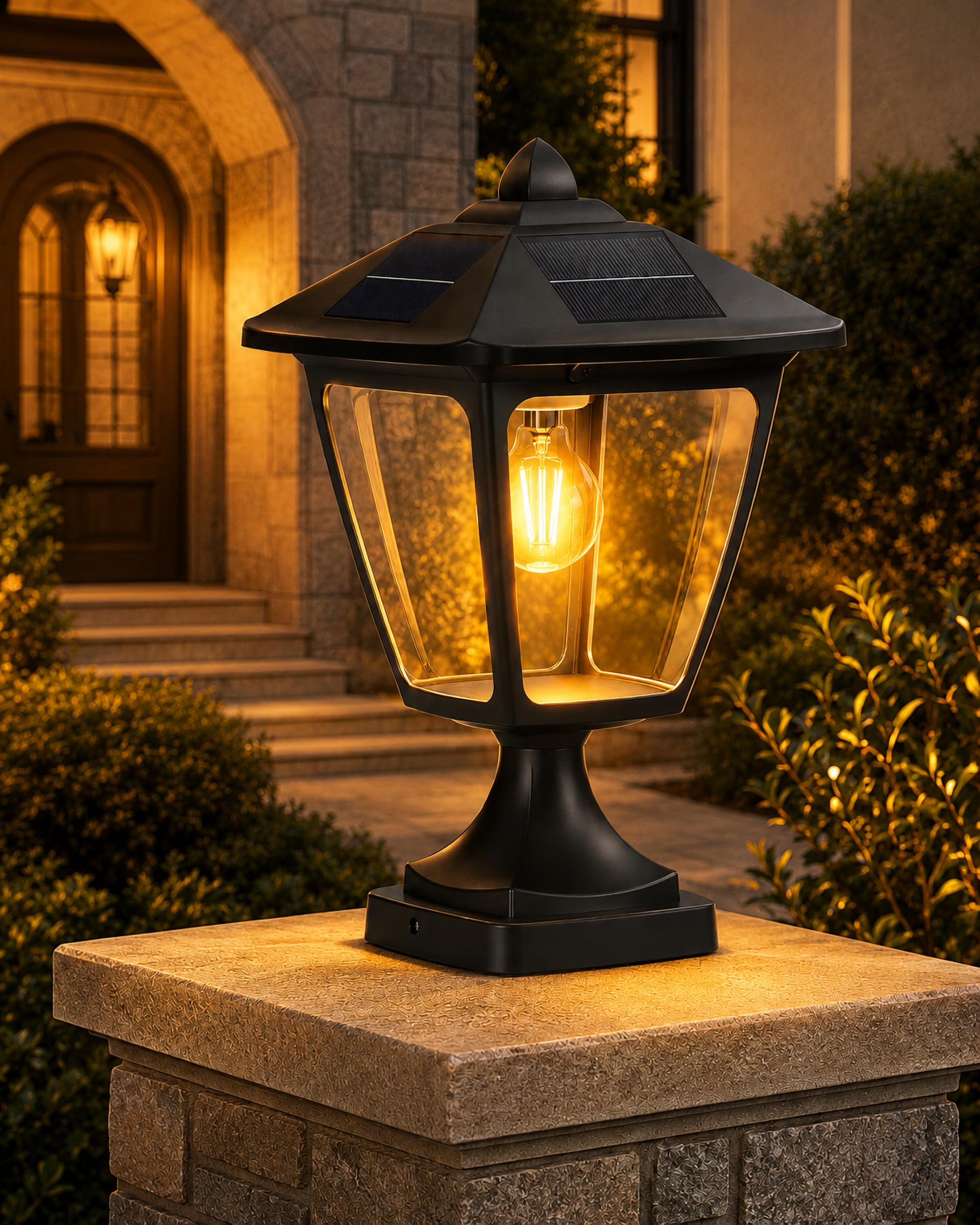 FREEUP Lampione Solare da Esterno, IP44 Lanterna da Giardino, 3000K