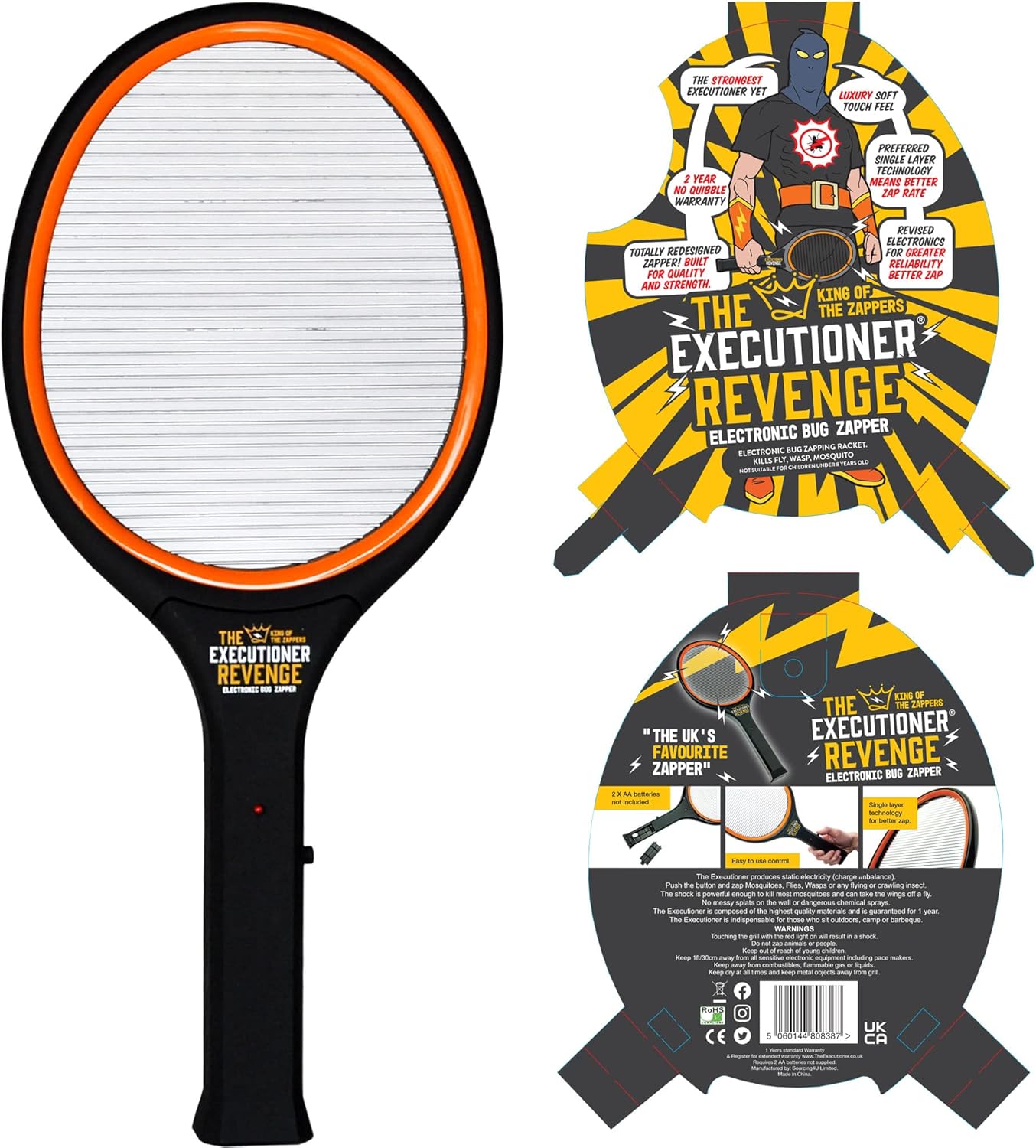 The Executioner Mosquito, Fly, Wasp, Bug, Insect Swatter/Killer and Bug Zapper Racket Single