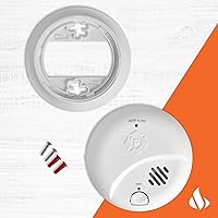 Vista 3 de First Alert Alarma de humo, detector de batería sellada de 10 años con botón de prueba y silencio, SMI110, paquete de 1