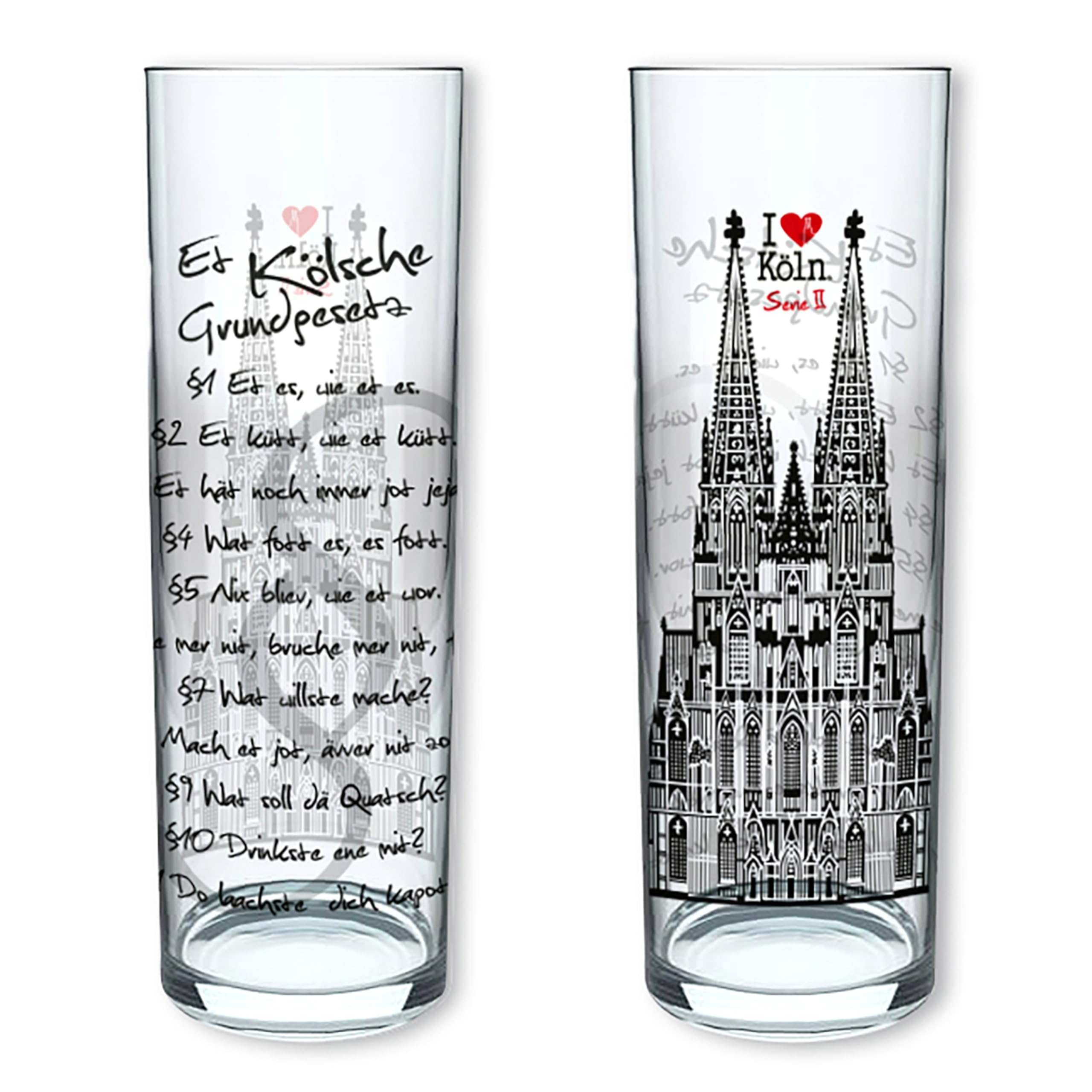 Kölschglas 6er Pack bunt 0,2ml, Kölner Stangen mit Grundgesetz, Biergläser Gläser Trinkgläser mit Aufdruck. (MADE IN GERMANY), Größe:MIX3