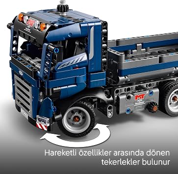 LEGO Technic Dump Truck 42203 – Creative Car Building Set with Steering Wheel and Movable Dump Box for Boys and Girls 9 Years Old and Over, Fun Birthday Gift Idea (462 Pieces)