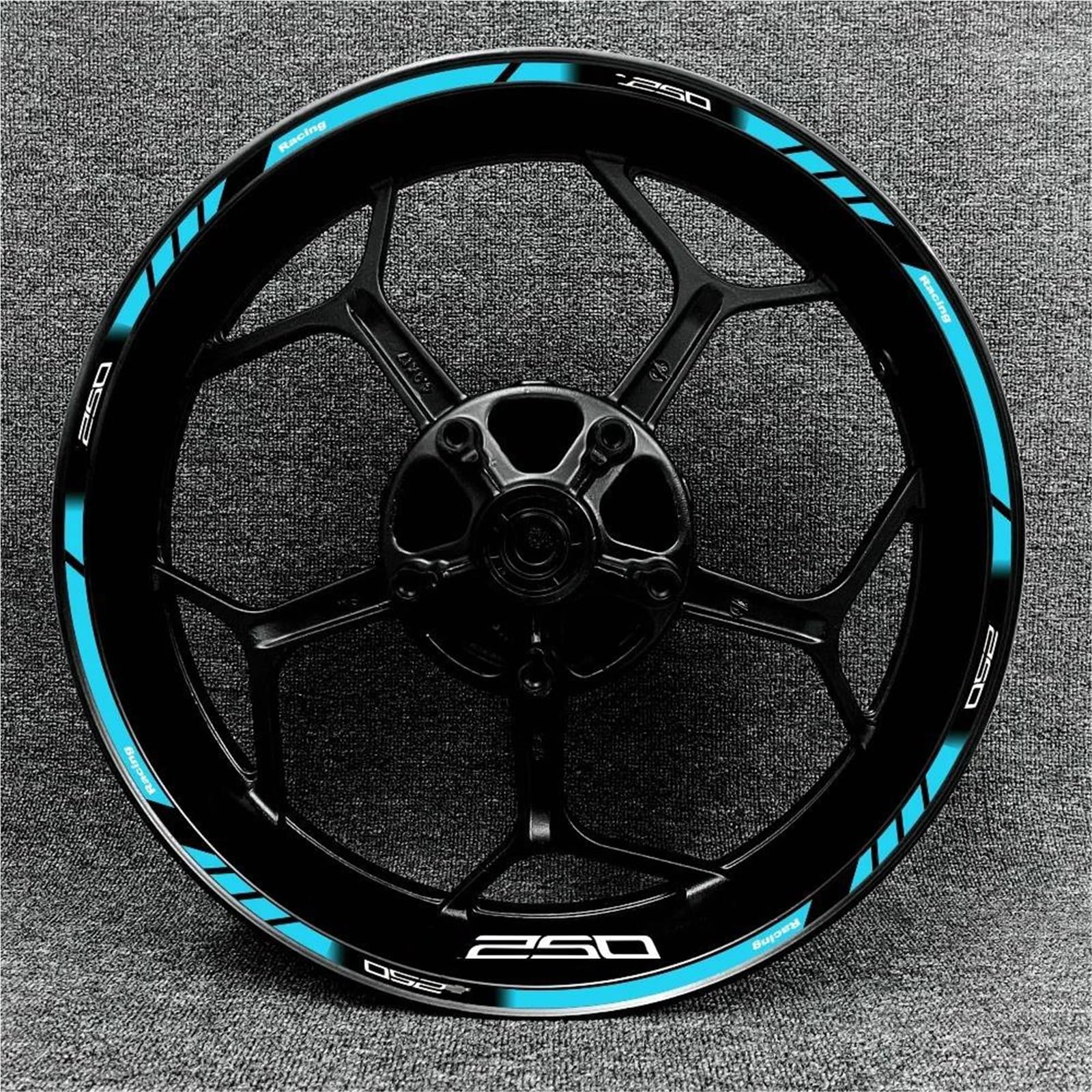 Motorcycle Wheel Hub Decal Front and Rear Rim Reflective Sticker for Kawasaki for Z250 for Z300 for Z400 for Z650(Color3)