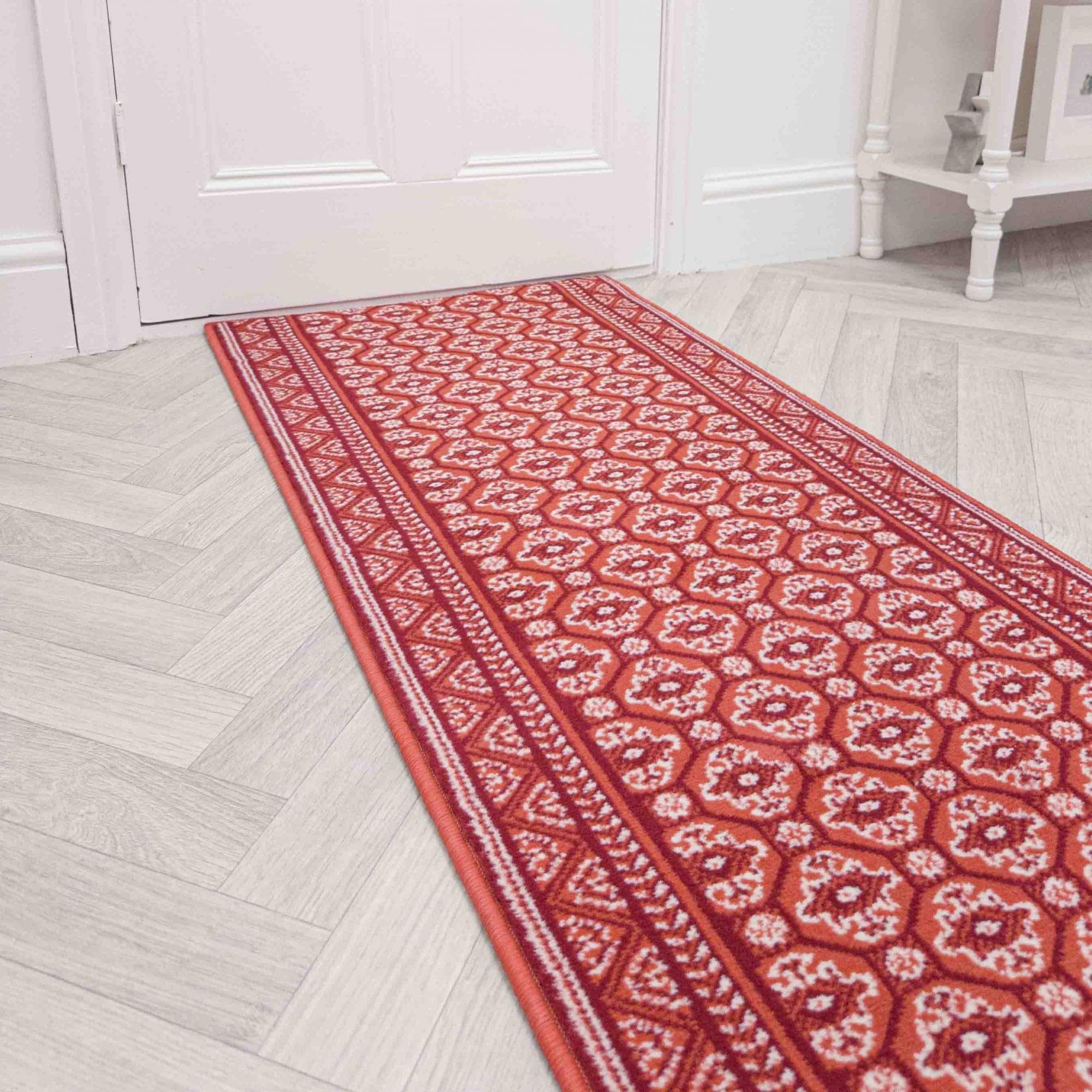 runrug Soft & Luxurious Hallway Runner Rug - Comfortable Carpet for Hall, Kitchen & Corridor - Stain-Resistant, Dirt-Resistant - Multiple Sizes - 420cm x 60cm - 9mm Thick - Heriz, Red