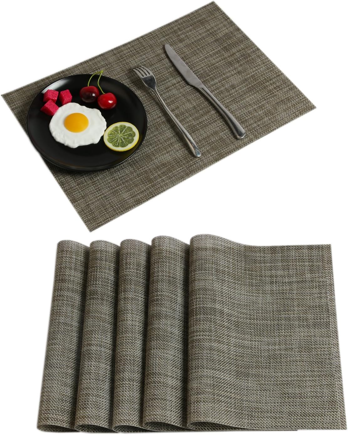 Placemats Woven Vinyl Nonslip Placemat Washable