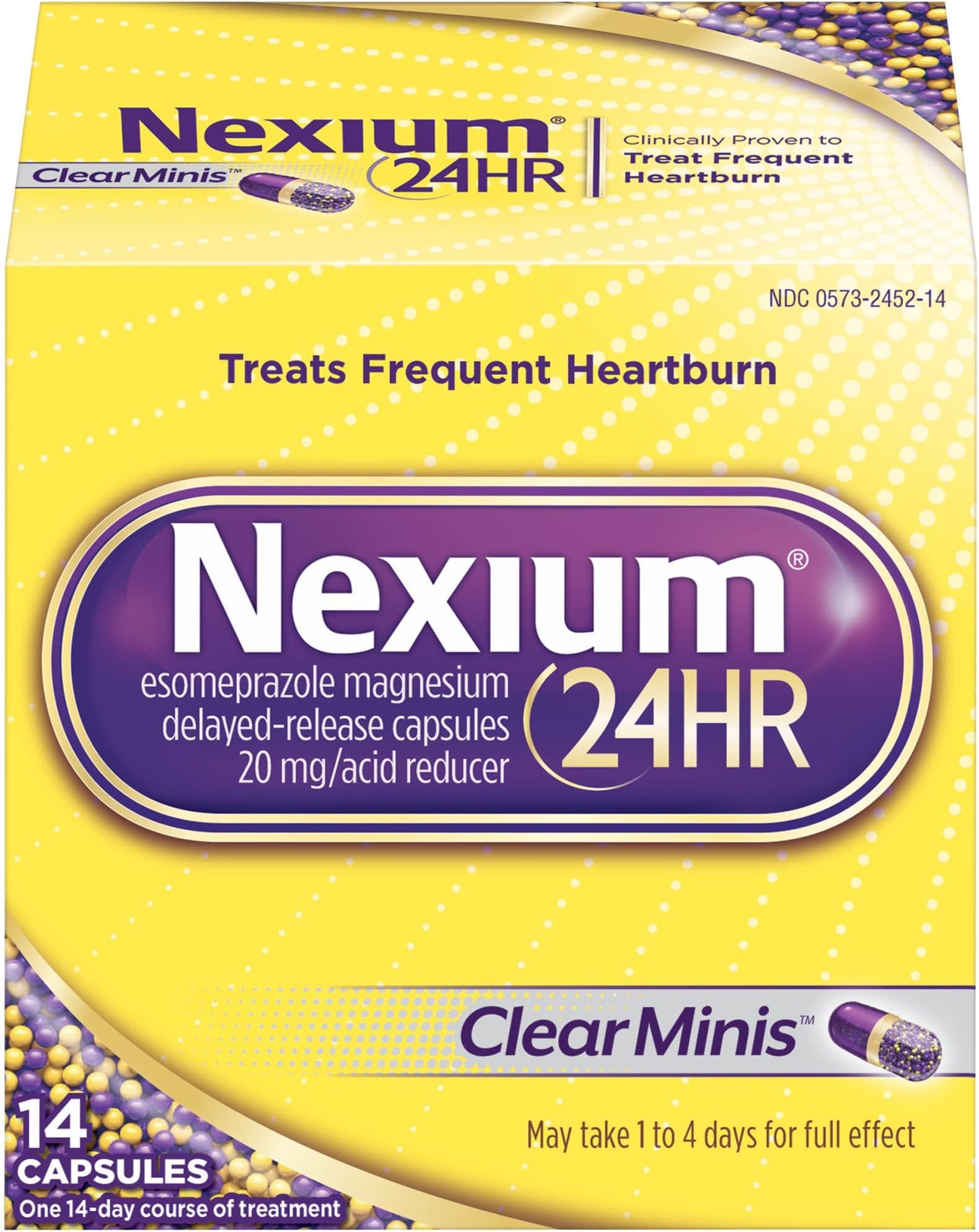 Nexium24HR Capsules Clear Minis - 14 ct, Pack of 4