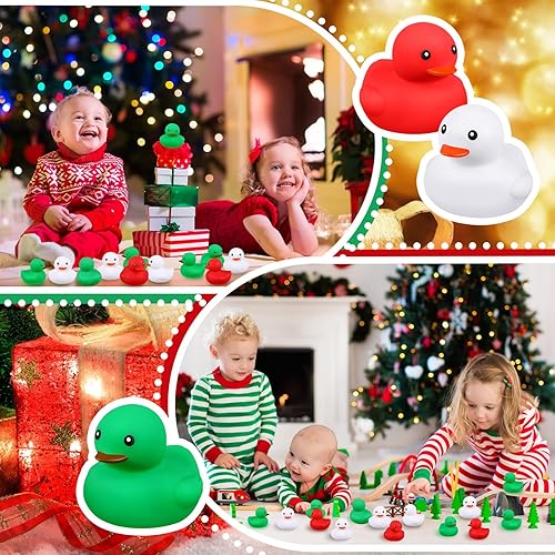 Miniatura 2 de Patos de goma de Navidad, patos de baño, juguete de baño de goma chirriante para bebé, niños, ducha, bañera, piscina, fiesta, juegos, crucero,