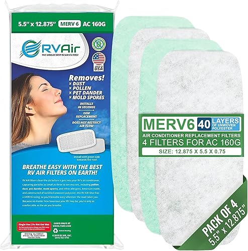 Filtro de CA - Filtros de Reemplazo para Aire Acondicionado - Limpiador de Aire para RV - Accesorios para Autocaravanas para Remolques de Viaje -