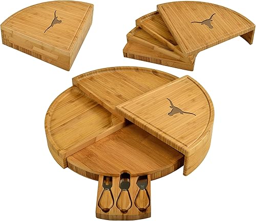 Picnic at Ascot NCAA Texas Longhorns Tabla de queso de bambĂş para charcuterĂa con juego de cuchillos y marcadores de queso Picnic at Ascot NCAA Texas Longhorns Tabla de queso de bambĂş para charcuterĂa con juego de cuchillos y marcadores de queso