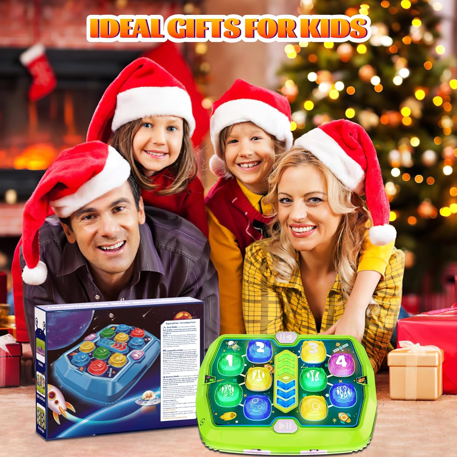 Whack Game Mole Toy for Toddler, Toys for 3 4 5 6+ Year Old Boys/Girls, Interactive Educational Pounding Toys with 2 Hammers, Music & Light, 3 Modes, Birthday Xmas Gifts for Boys Girls Kids Age 3-8
