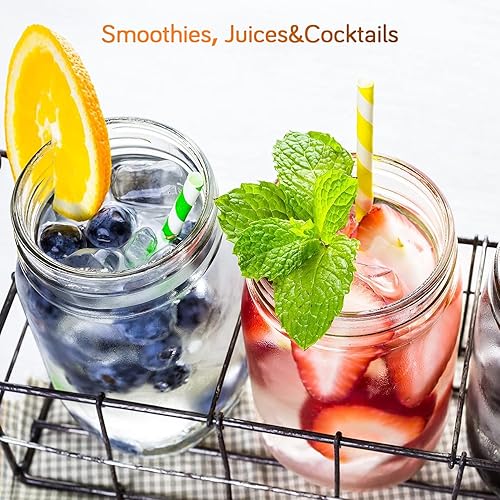 Miniatura 4 de Paquete de 2 tarros de vidrio de boca ancha de 16 onzas con tapas herméticas para conservar, mermelada, miel, gelatina, recuerdos de boda, salsas,