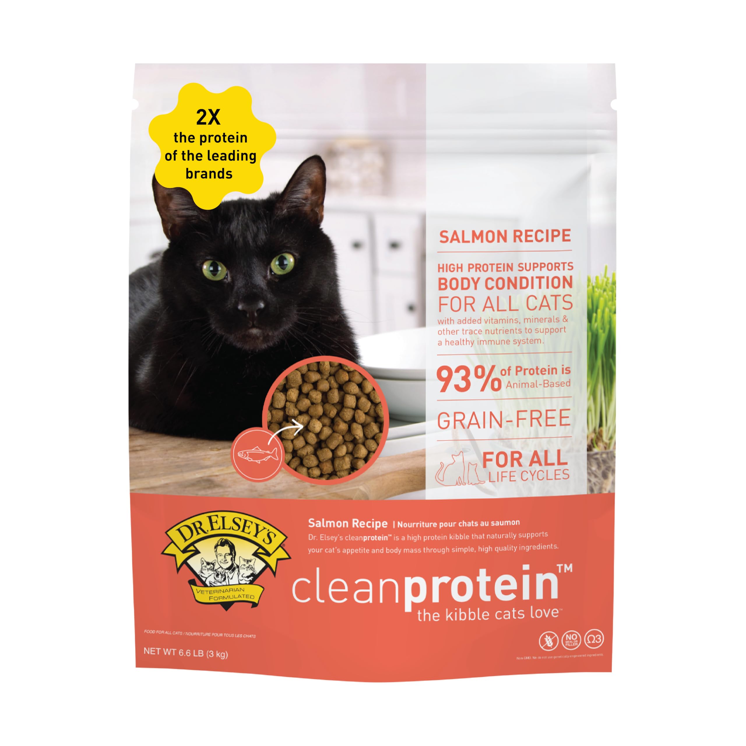 Dr. Elsey'sCleanprotein Salmon Formula Dry Cat Food, 2 Pound (Pack of 1)