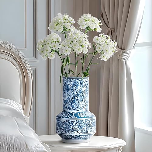 Miniatura 3 de 5 flores artificiales de Dianthus con tallo de seda para arreglos de boda, centro de mesa, fiesta, decoración del hogar y cocina (blanco)