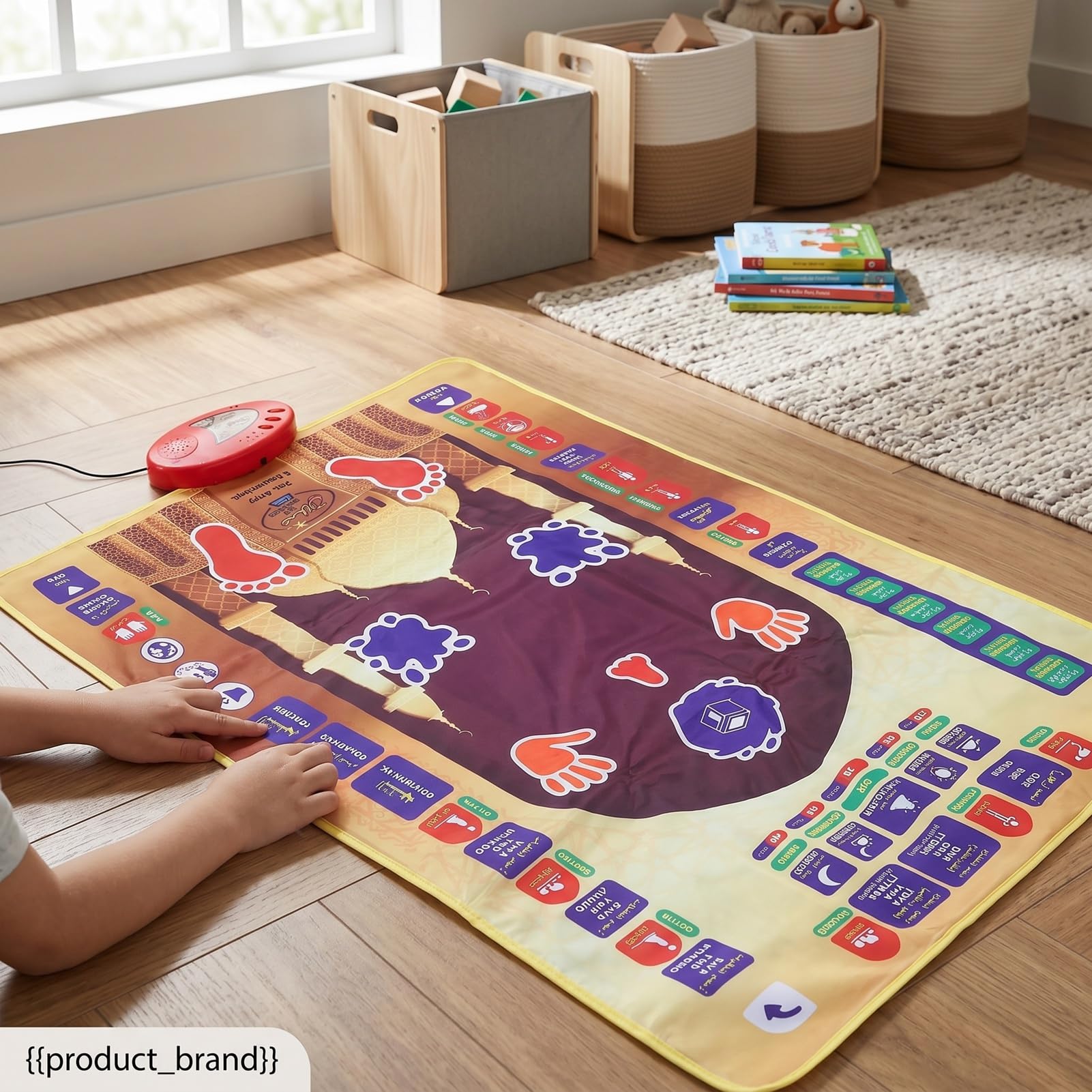 Tappeto Elettronico per Bambini Tappetino Didattico Interattivo Suono Multilingue per Aule Domestiche Plastica 121x70 Cm