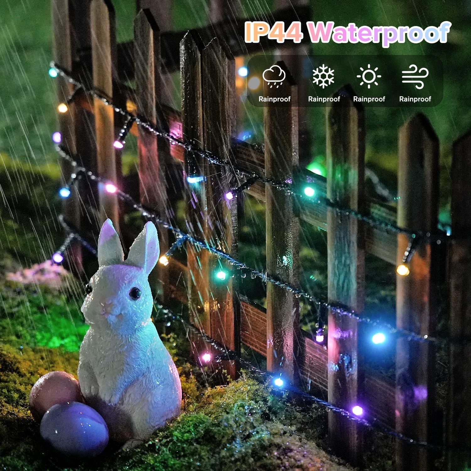 JMEXSUSS 250 LED Pastel Easter Lights, 91.5ft Christmas Lights Plug in image 5