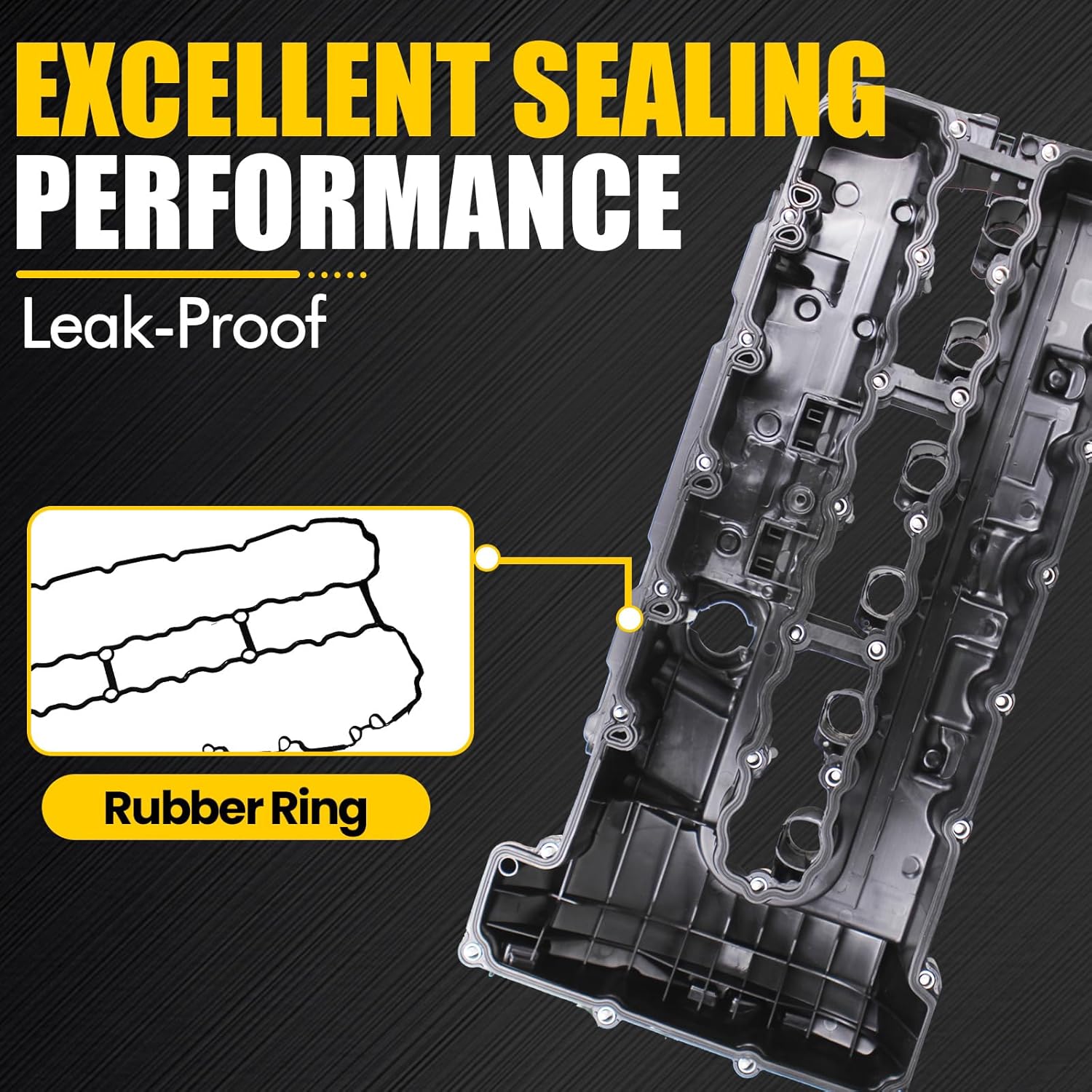Engine Valve Cover Compatible with BMW 135i 2008-2010 335i 2007-2010 335is 2011-2013 335xi 2007-2008 535i 2008-2010 740i 2011-2012 X6 2008-2010 Z4 2009-2016 3.0L L6 OE 11127565284