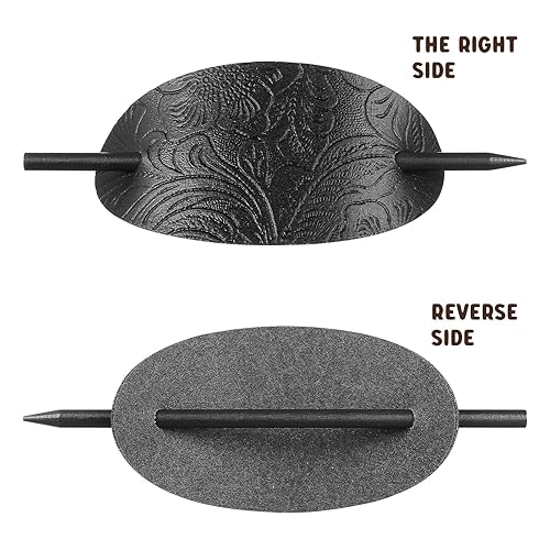 Miniatura 4 de Mobestech Piezas de cabeza de horquilla para mujer, pinzas para el cabello, moño, soportes para cola de caballo, pasadores de cuero y palos de pelo