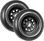 eCustomrim 2-Pack Trailer Tire On Black Wheel Modular Rim ST205/75D15 Load Range C 5 Lug On 4.5-2 Year Warranty w/Free Roadside