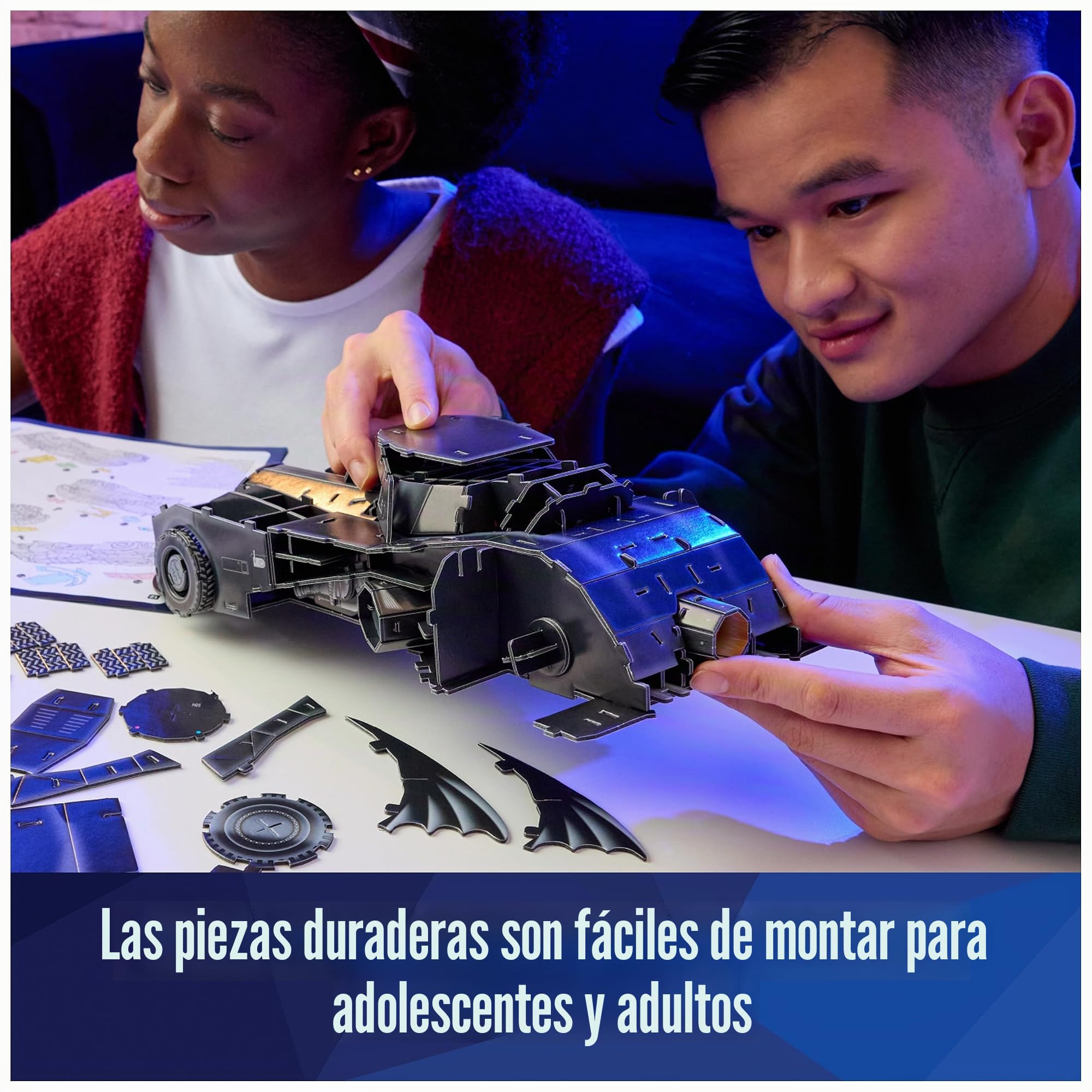 4D Build Batmóvil Maqueta 3D De Cartón – 202 Piezas Precortadas Sin Herramientas, Réplica Detallada Del Coche De Batman, De 37 Cm, Ideal Para Fans Mayores De 12 Años
