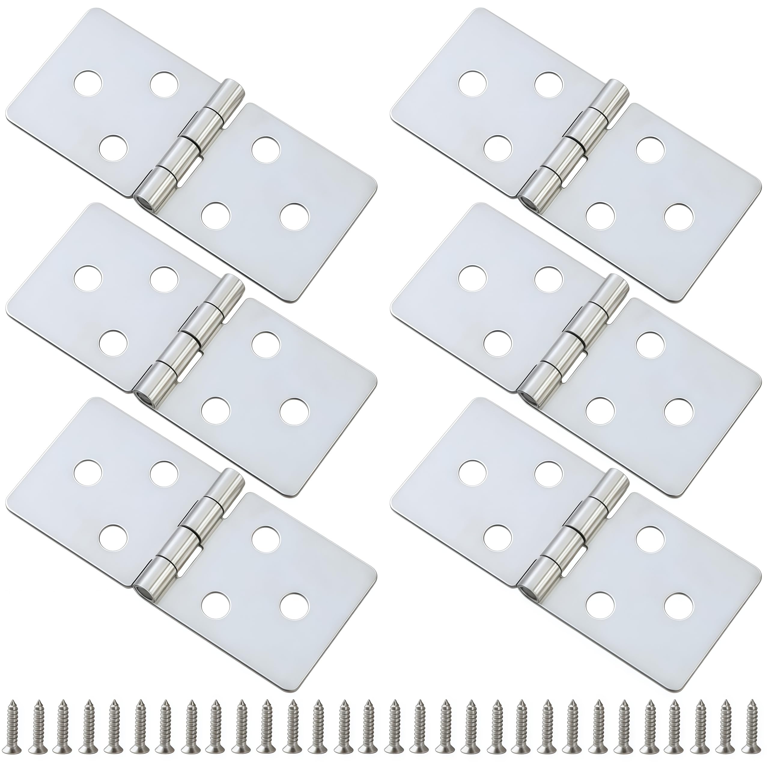 Vbnexyr Regular Folding Hinge 6 Pack Of 270 Degree Stainless Steel Folding Cabinet Door Hinges Suitable For Wooden Crates Doors Windows And Diy Projects 36 * 80 * 1.2Mm Flat Hole