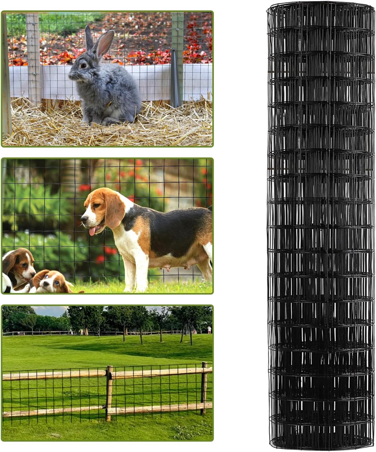 Wire Fence, 36 in x 50 ft PVC Coated Welded Wire Fence, 16GA Garden Border Vinyl Metal Chicken Wire Fencing Mesh Roll for Chicken Poultry Coop, Animal, Fencing，Garden Protection