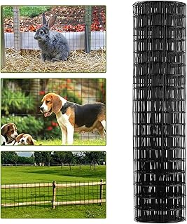 Wire Fence, 36 in x 50 ft PVC Coated Welded Wire Fence, 16GA Garden Border Vinyl Metal Chicken Wire Fencing Mesh Roll for Chicken Poultry Coop, Animal, Fencing，Garden Protection