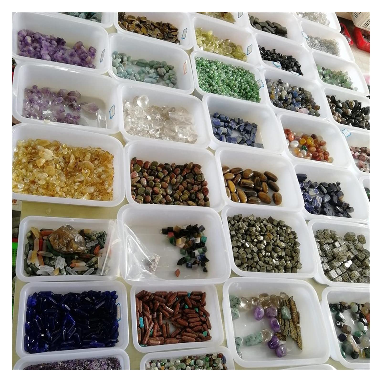 AMAZWI Cristaux naturels Pierres de Cristal Naturelles Minéraux Bruts Fournitures de Pierres précieuses Naturelles polies, Reiki et énergie Crystal Healing 500g (Color : 4, Size : Lot)