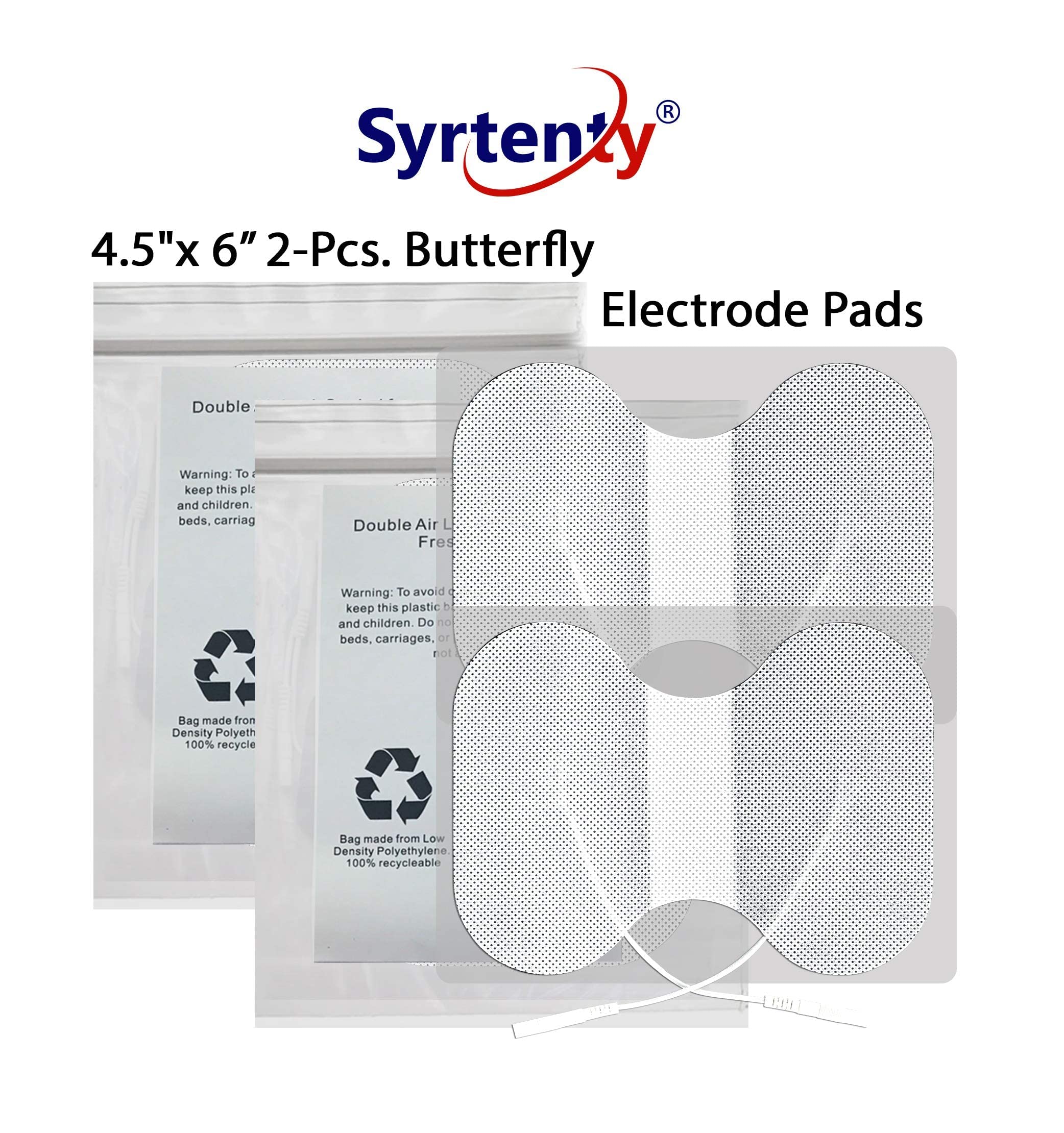 Syrtenty TENS Unit Replacement Pads Butterfly Shaped Electrode