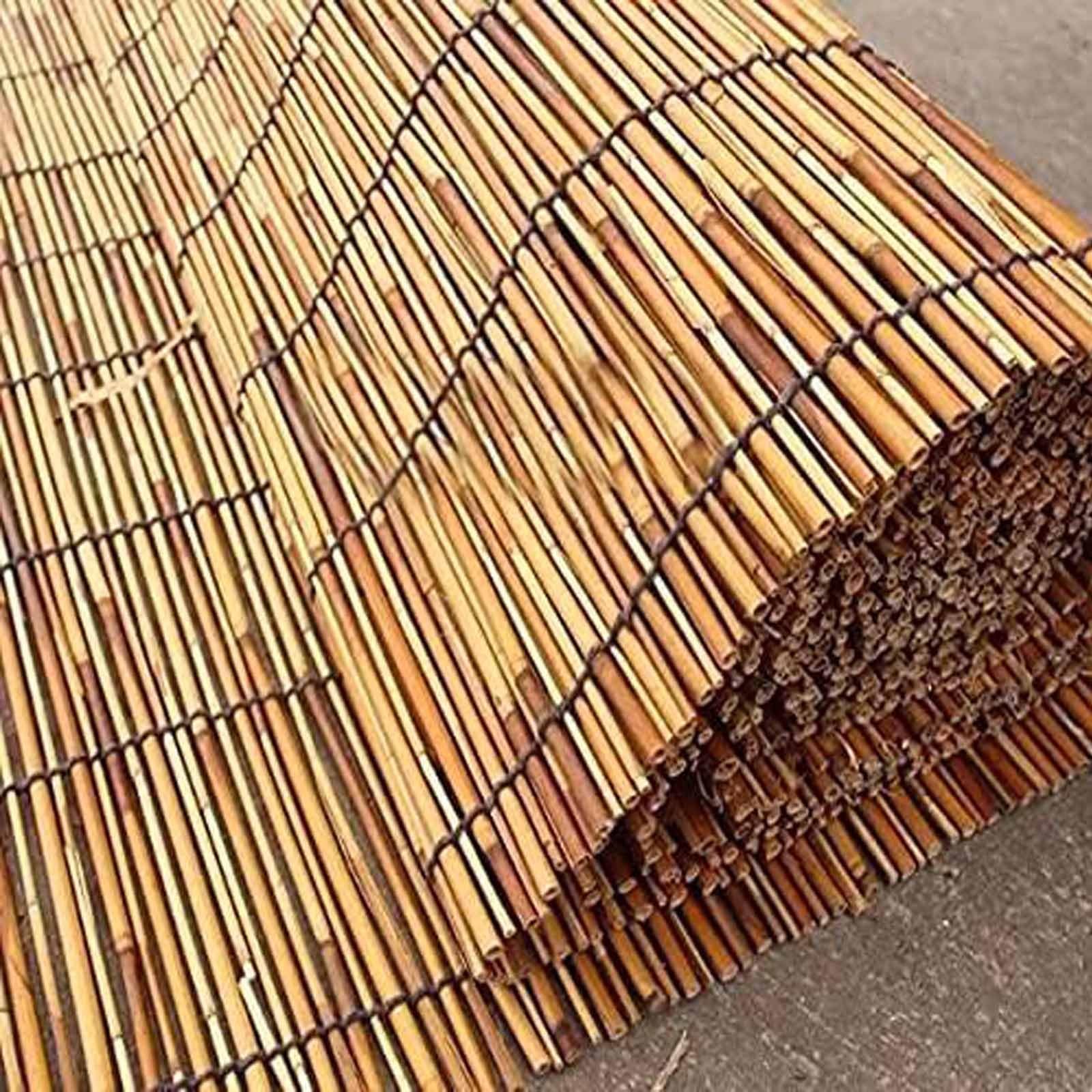 Canna di Bambu Rotolo,Recinzione in Canna Naturale,Decorazione Murale in bambù,Schermo per La Privacy del Balcone,Robusto,Facile da Installare, Divisorio per Occultamento Delimitazione(100x500cm)