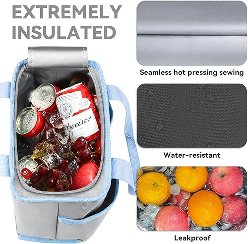 Miniatura 9 de FITHOME Bolsa de almuerzo pequeña para mujeres y hombres, bolsas de almuerzo reutilizables aisladas, bolsa térmica a prueba de fugas, bolsa de