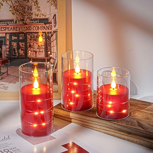 Miniatura 4 de Da by Velas parpadeantes sin llama con control remoto, velas LED de acrílico con cuerda de estrella incrustada, vela a pilas, para decoración del