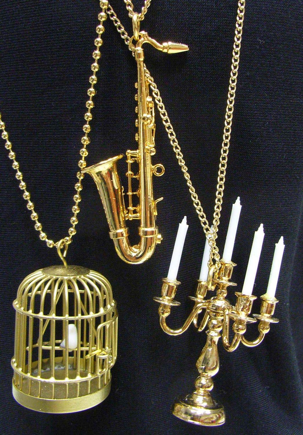 Miniblings Saxofon Kette Saxofonkette Halskette Saxophon Sax vergoldet 80cm