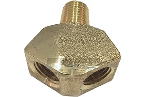 BRASS 1/4" WYE PIPE 1/4" MNPT X 1/4" FNPT