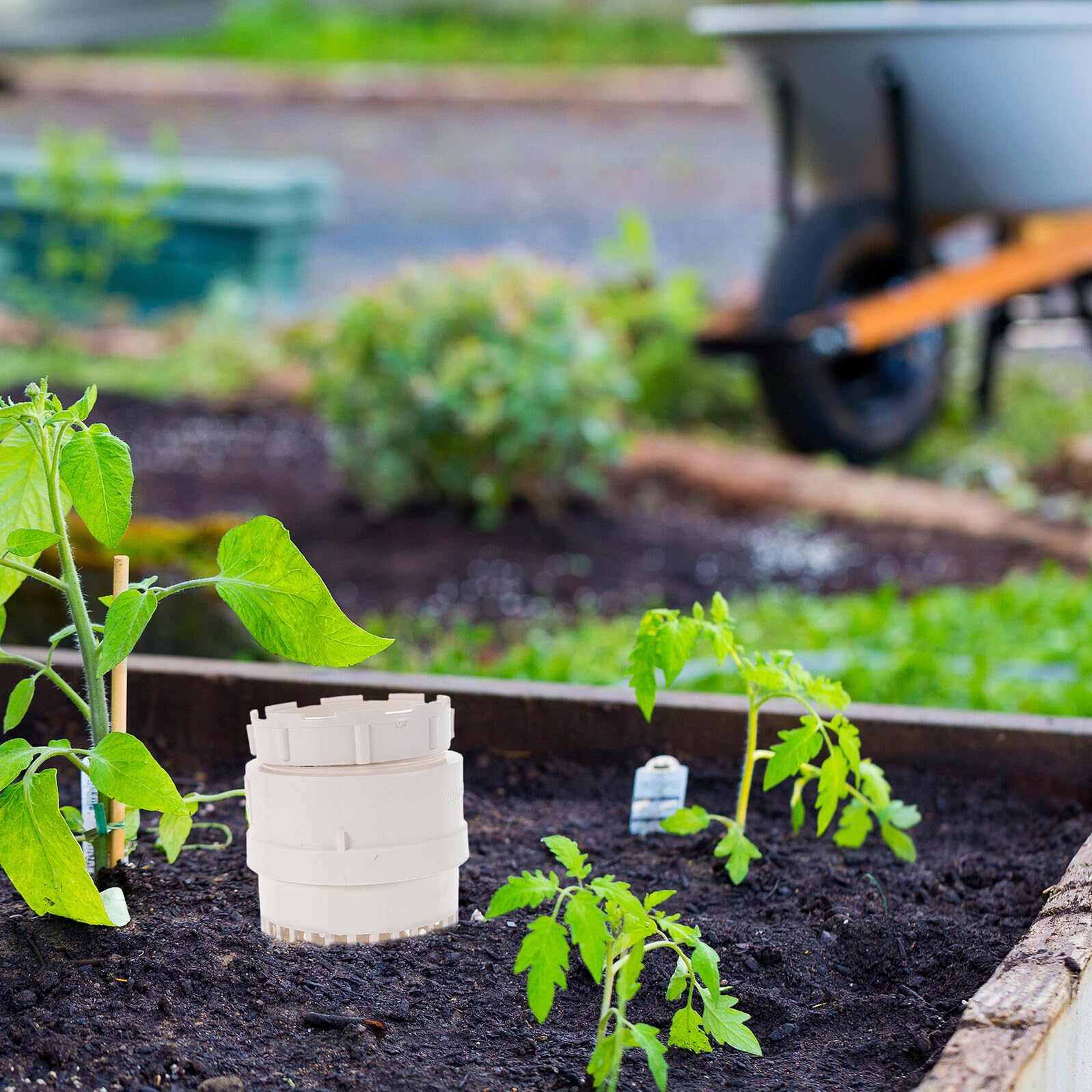 Didiseaon Contenedor de Lombricompostaje Enterrado de Plástico con Tapa Ventilada y Diseño Vertical Compacto para Reciclaje de Residuos Orgánicos y Humus en Jardín o Cocina al Aire Libre