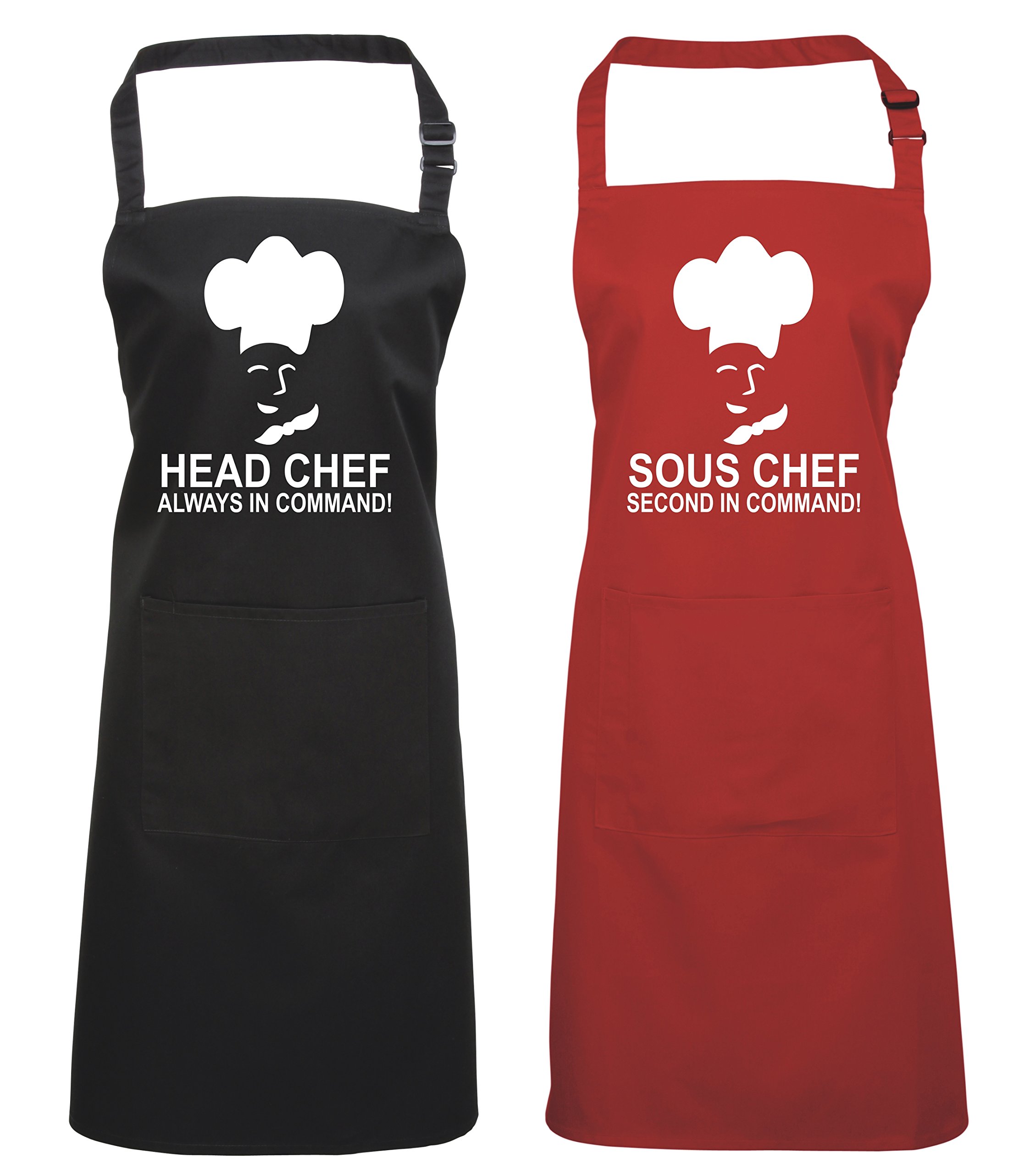 Edward Sinclair Black & Red Black | Headchef & | Red | Sous Chef | Matching | Apron | Gift Set