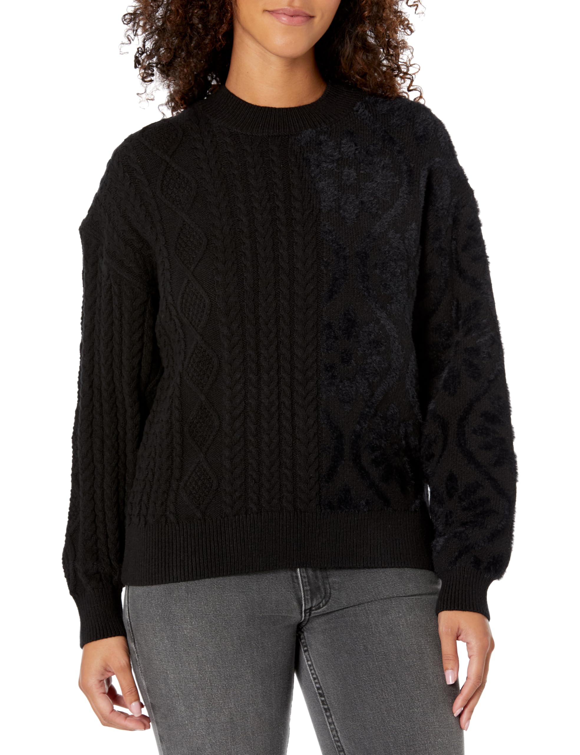 Desigual Women's Pullover_shasa Polo Sweater, Black, Small