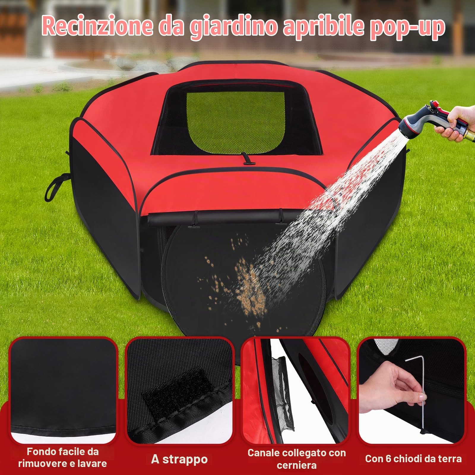 Scatola per Allevamento Pulcini, 2 Recinti Rimovibili per Piccoli Animali, gabbia per animali domestici con copertura e cerniere, recinzione portatile idrorepellente per interni & esterni