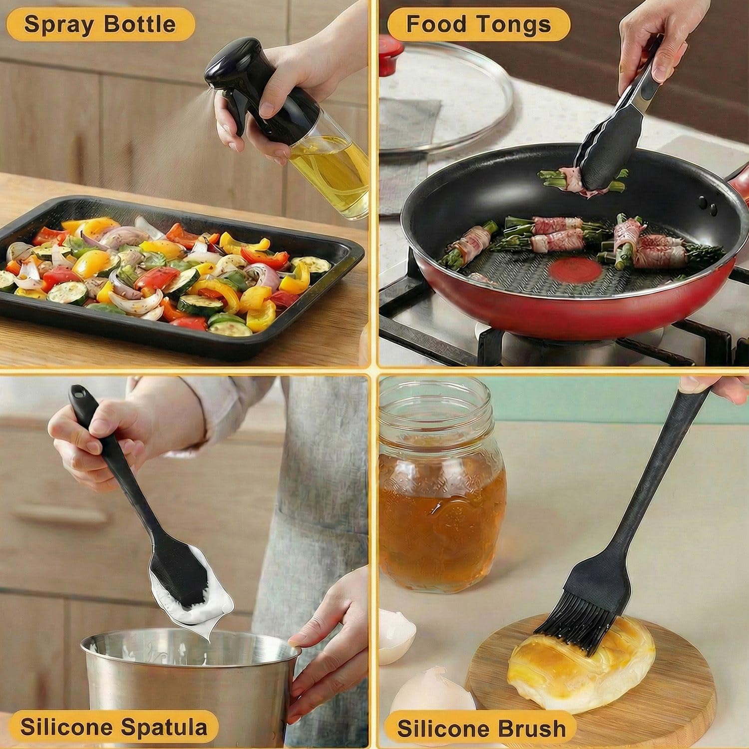 29 Piezas Set de Moldes de Silicona Reutilizables para Freidora de Aire - Accesorios Compatibles con Foodi 10.4L (AF500EU) y Cosori 10L, Bandejas Rectangulares para Hornear y Grillar
